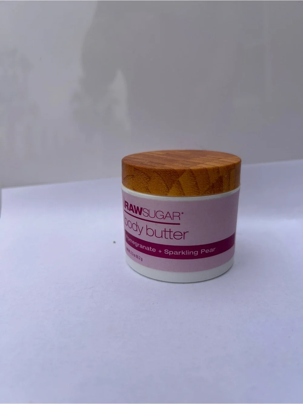 Sugar RawSugar Body Butter Jar – Pink with Wood-Effect Lid